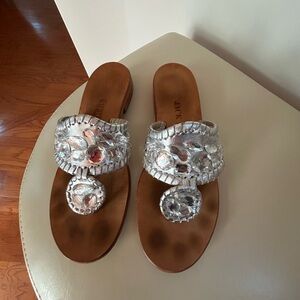 Jack Rogers Silver and Tan Women's Sandals